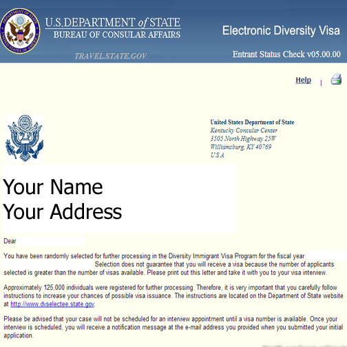 Diversity Immigrant Visa Program For Dsp-122