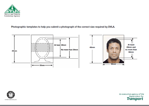 UK driving licence photo