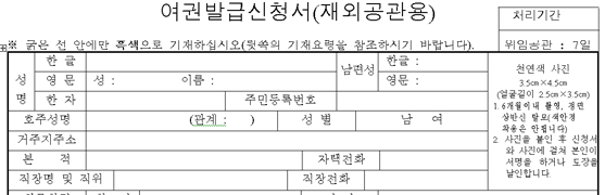 Korean passport photo